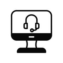 Online Support icon isolate white background vector stock illustration.