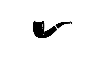 smoking pipe, black isolated icon