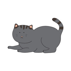 kids drawing Vector illustration cat scratching floor icon in doodle style