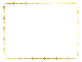 golden elegant curl border line frame