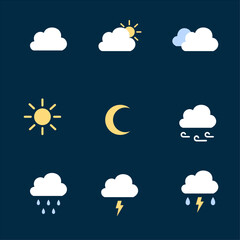 Vector Weather Icon Illustration, Suitable for posters, news and advertisements