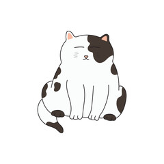 kids drawing Vector illustration funny cat sleep standing icon in doodle style