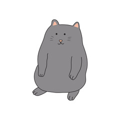 kids drawing Vector illustration funny cat standing icon in doodle style