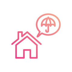 Home Insurance icon isolate white background vector stock illustration.