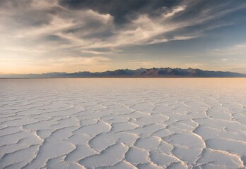 Alabaster Allure: Utah's Bonneville Salt Flats Mirage.