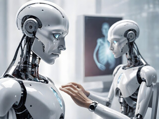 Naklejka premium robot ai technology