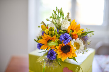 colorful wedding flower bouquet