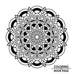 Fototapeta premium Paper cut mandalas for relaxation and meditation Coloring Book Page