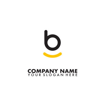 Initial letter B and smile logo template.