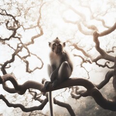 Photo Indonesia macaque monkey close-up portrait