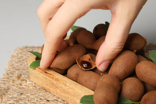 Tamarind fruit, concept of delicious food, fresh tamarind