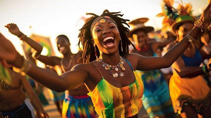 Afro woman celebrating Carnival. Experience the Energy of Carnival with These Gorgeous Samba...