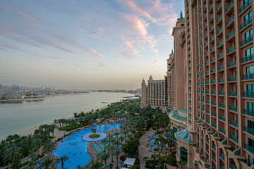 View from a hotel room of Atlantis Dubai - obrazy, fototapety, plakaty