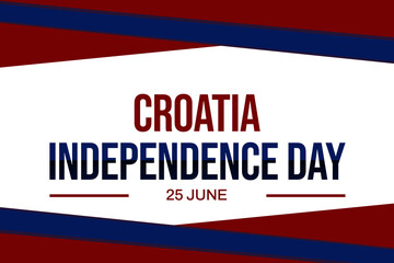 Croatia happy independence day greeting card, banner illustration. Croatian national holiday 25th of june design with white background. banner design