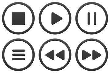 플레이어 버튼 아이콘 Player Button icons - obrazy, fototapety, plakaty