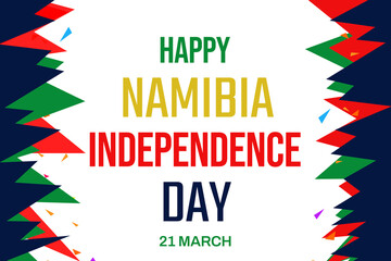 Namibia happy independence day illustration banner, greeting card. different shapes design for 21st of March national holiday.