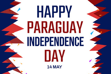 Obraz premium Paraguay Independence Day background with a different shapes design and typography in the center