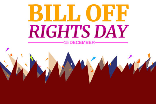 US Bill of Rights Day banner design with different shapes design. Bill of rights day backdrop on the white background