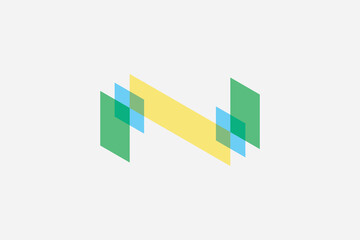Letter N logo design illustration vector template
