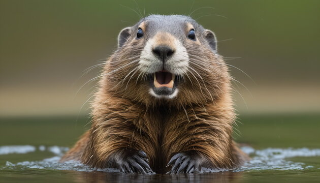 Closeup of a Marmot: A Wildlife Background