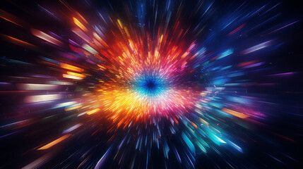 Fototapeta premium abstract background with magic rays and bokeh lights