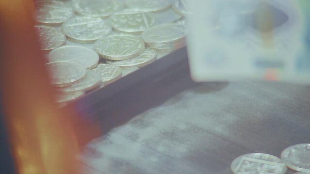 coin machine arcade close up