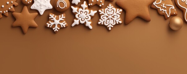 Abstract Background Of Christmas Gingerbread Cookies Minimalistic Style