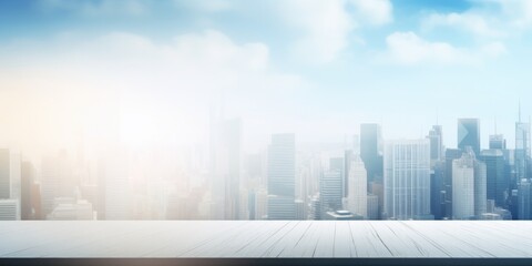 Blurry Office Background With Cityscape For Presentations