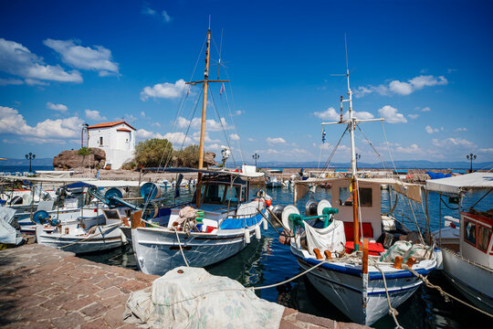 Lesvos, Greece. Skala Sikamineas Village view in Lesvos Island