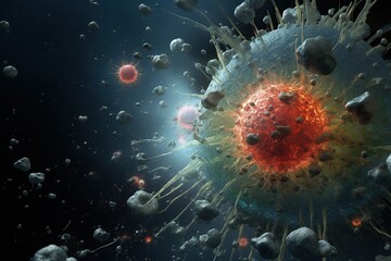 damaged and decaying cancer cell