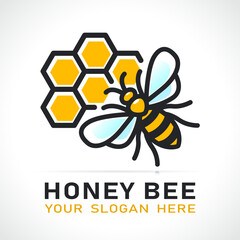 honey bee icon drawing isolated