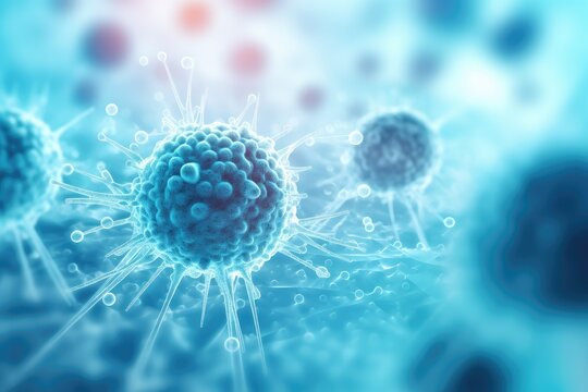 Cancer Cells Against Scientific Background