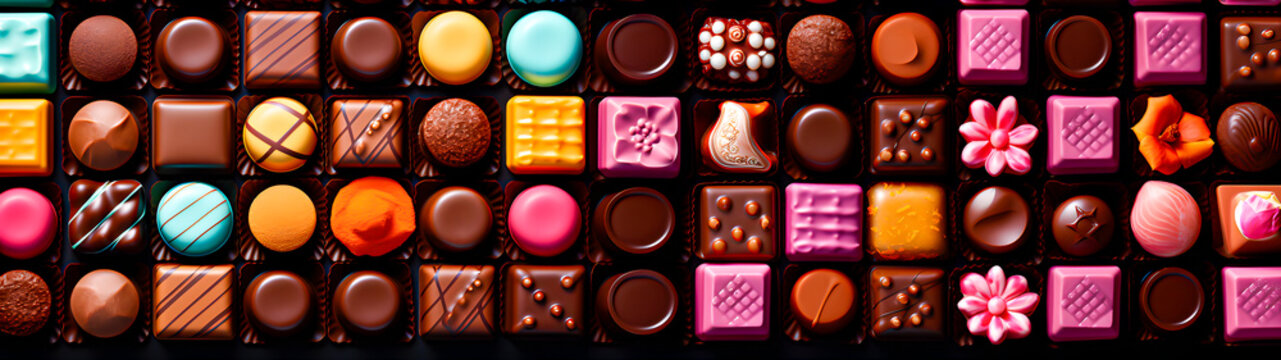 A box of chocolates. Horizontal image. 