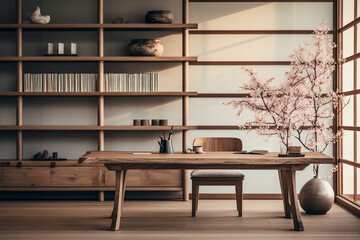 Japanese style room decoration architecture, comfortable study room