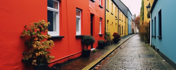 Fototapeta na wymiar Explore Colorful Streets In Kinsale, Cork, Ireland