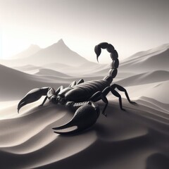 3d render of a scorpion on the  desert - obrazy, fototapety, plakaty