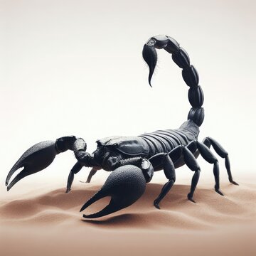 3d render of a scorpion on the  desert