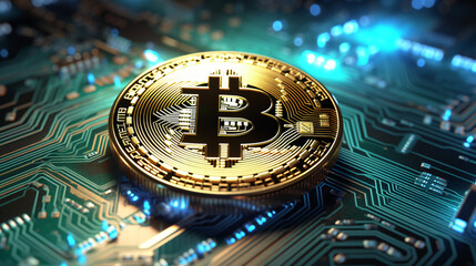 Close up photo of bitcoin