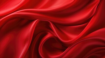 Obraz premium Red silk fabric with texture. Generative AI