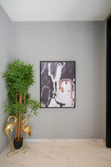 modern living room with wall painting