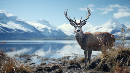 Obraz premium Glacial Wildlife Encounter: A shot capturing wildlife in the proximity of a glacier, showcasing the delicate balance of ecosystems in glacial regions