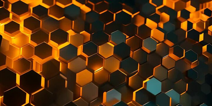  Futuristic Hexagonal background with Radiant Lights, Business Technology web background
