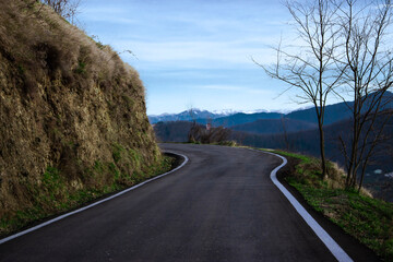 the road in the mountains