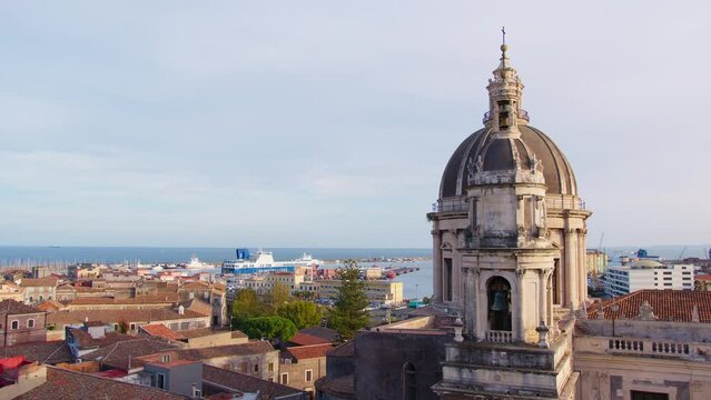 Top View of Curch Badia Di Sant'agata in Catania 