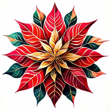 christmas background with poinsettia