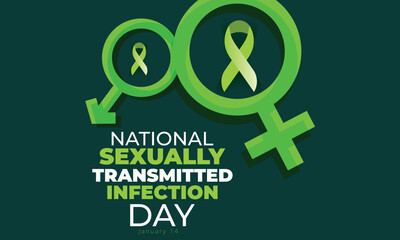 National sexually transmitted infection awareness day. background, banner, card, poster, template. Vector illustration. - obrazy, fototapety, plakaty