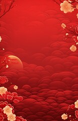 chinese new year red poster background
