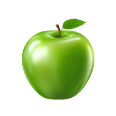 Green apple, isolated on transparent background, PNG, 300 DPI