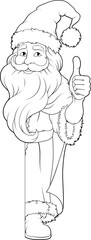 Santa Claus Father Christmas cartoon character wearing vintage traditional style costume.