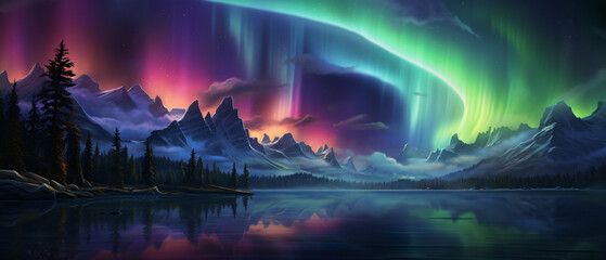 Colorful Aurora Borealis Northern Lights